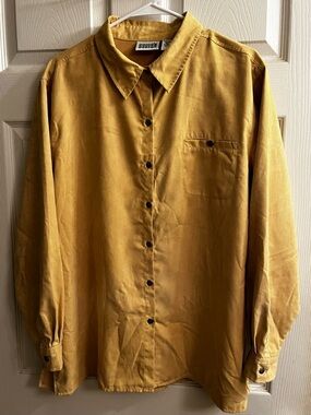 CHICO'S DESIGN~YELLOW FAUX SUEDE SHIRT~3X